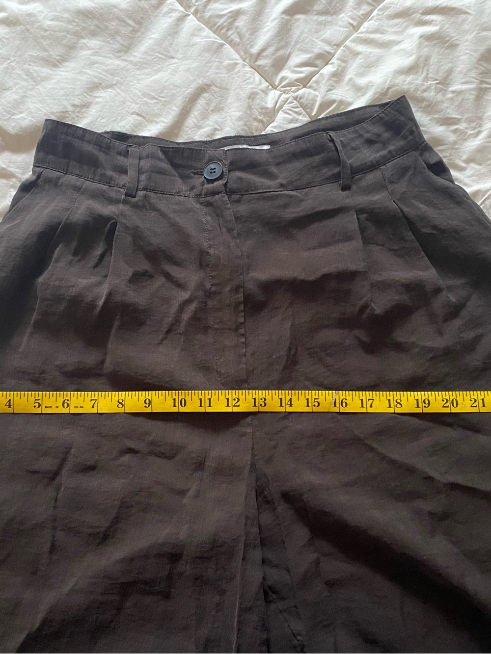 Zara Dark Brown High-Waist Wide Leg Pants - Picture 7 of 9